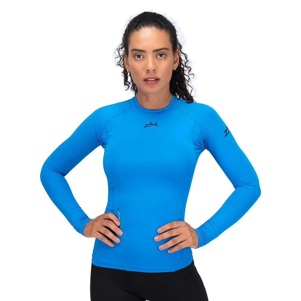 Zhik Womens Eco Spandex LT Long Sleeve Baselayer Top - Cyan