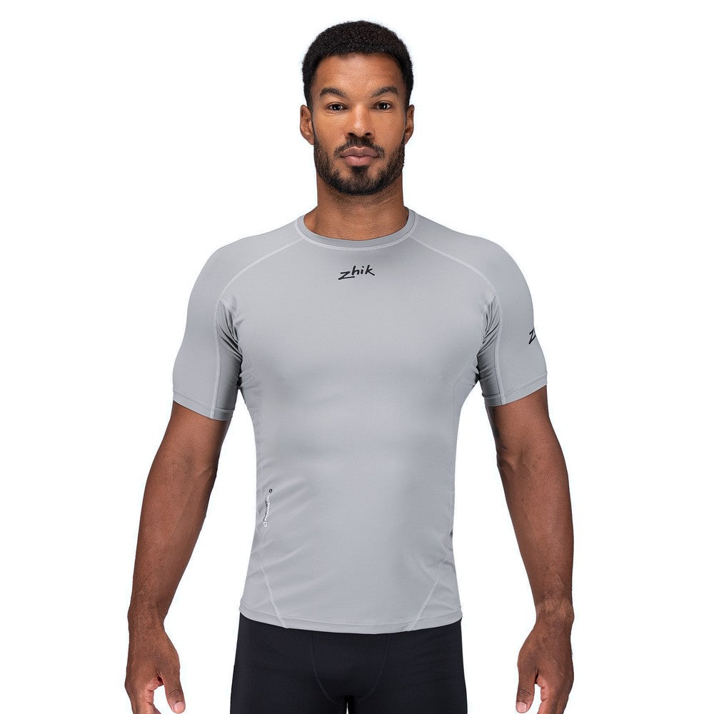 Zhik Mens Eco Spandex LT Short Sleeve Baselayer Top - Platinum